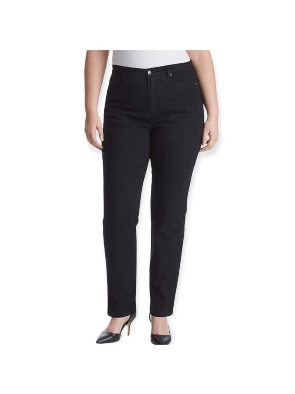 Gloria Vanderbilt Women's High Rise Straight Leg Black Jeans Size 12